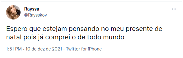 tweet - intenções de compra Natal